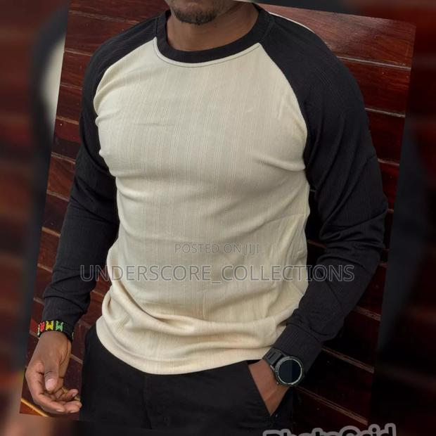 Beige/Black Men's T-Shirts - main view