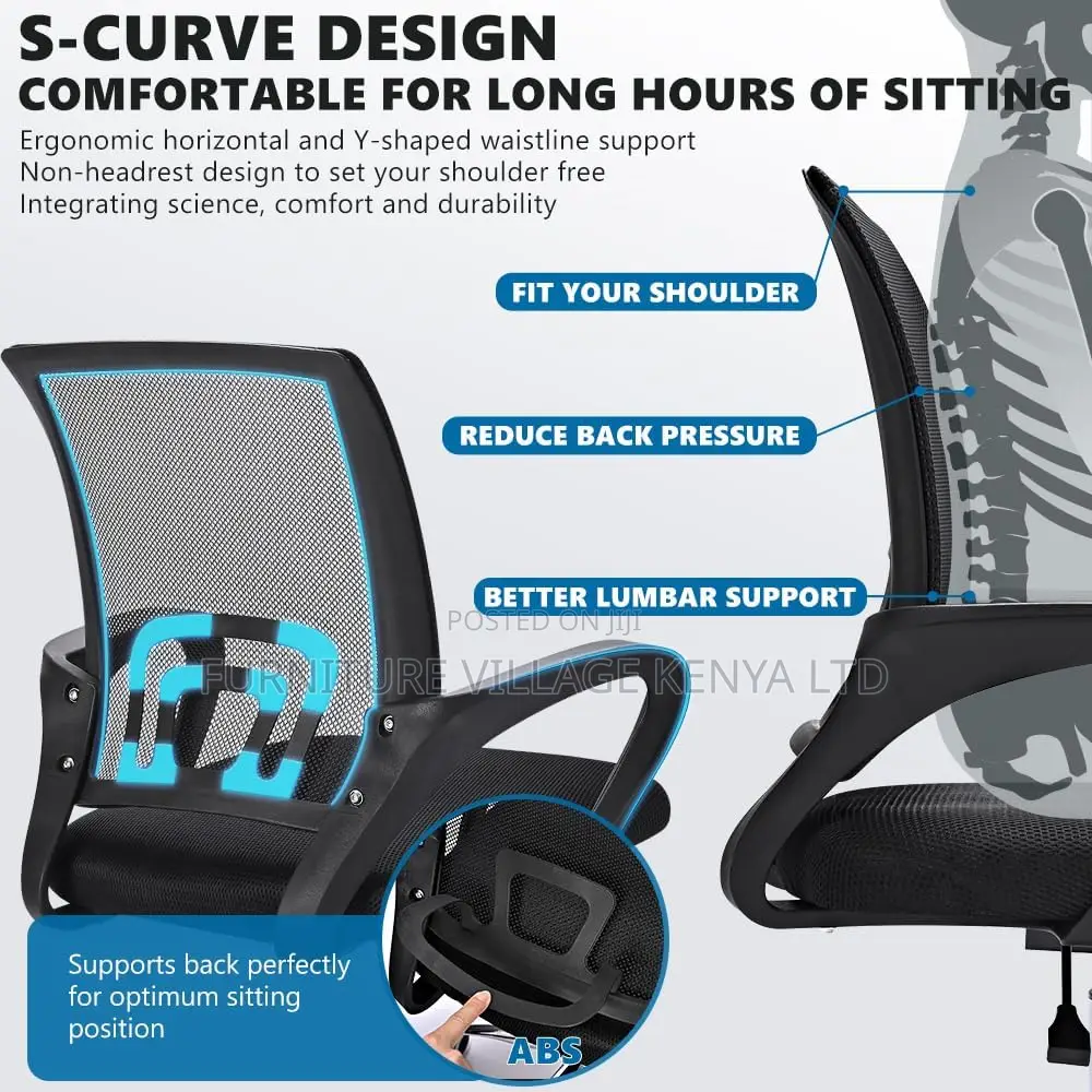 Adjustable Height Breathable Mid Back Swivel Chair