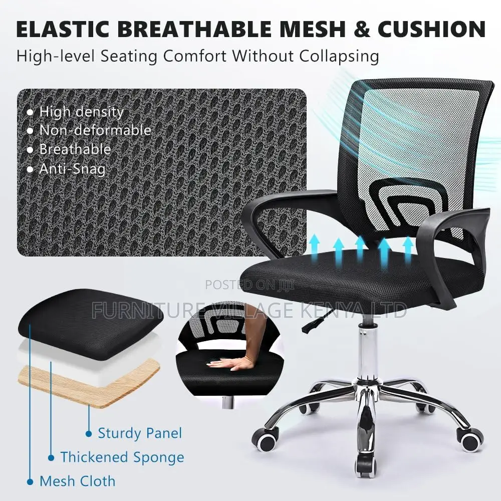 Adjustable Height Breathable Mid Back Swivel Chair