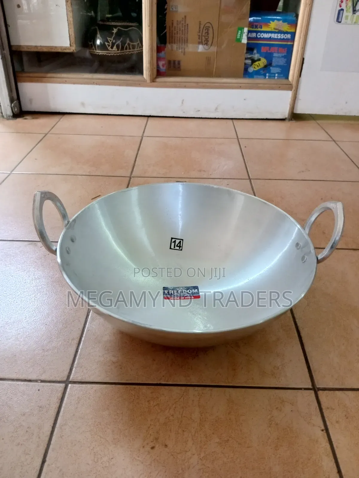 Deep Frying Pan/Aluminium Deep Kadai From India 39cm