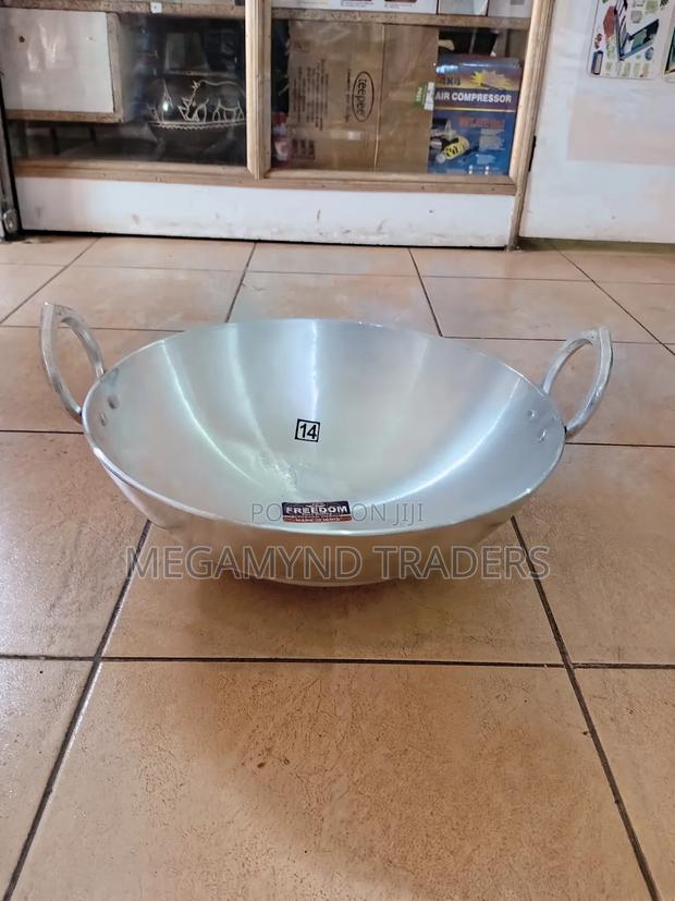 Deep Frying Pan/Aluminium Deep Kadai From India 39cm