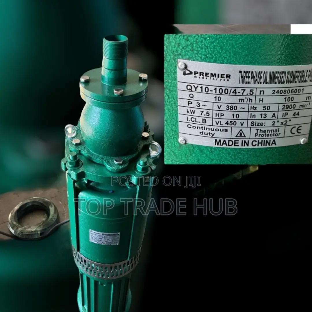 Premier 10hp 3phase Oil Immersed Submersible Pump 100m