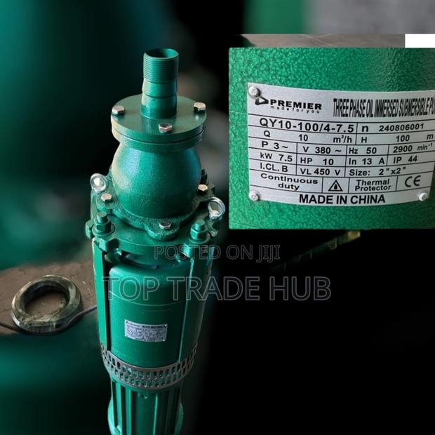 Premier 10hp 3phase Oil Immersed Submersible Pump 100m