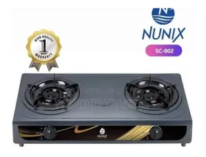 *Nunix Sc002 Two Burner Table Top Black Availab