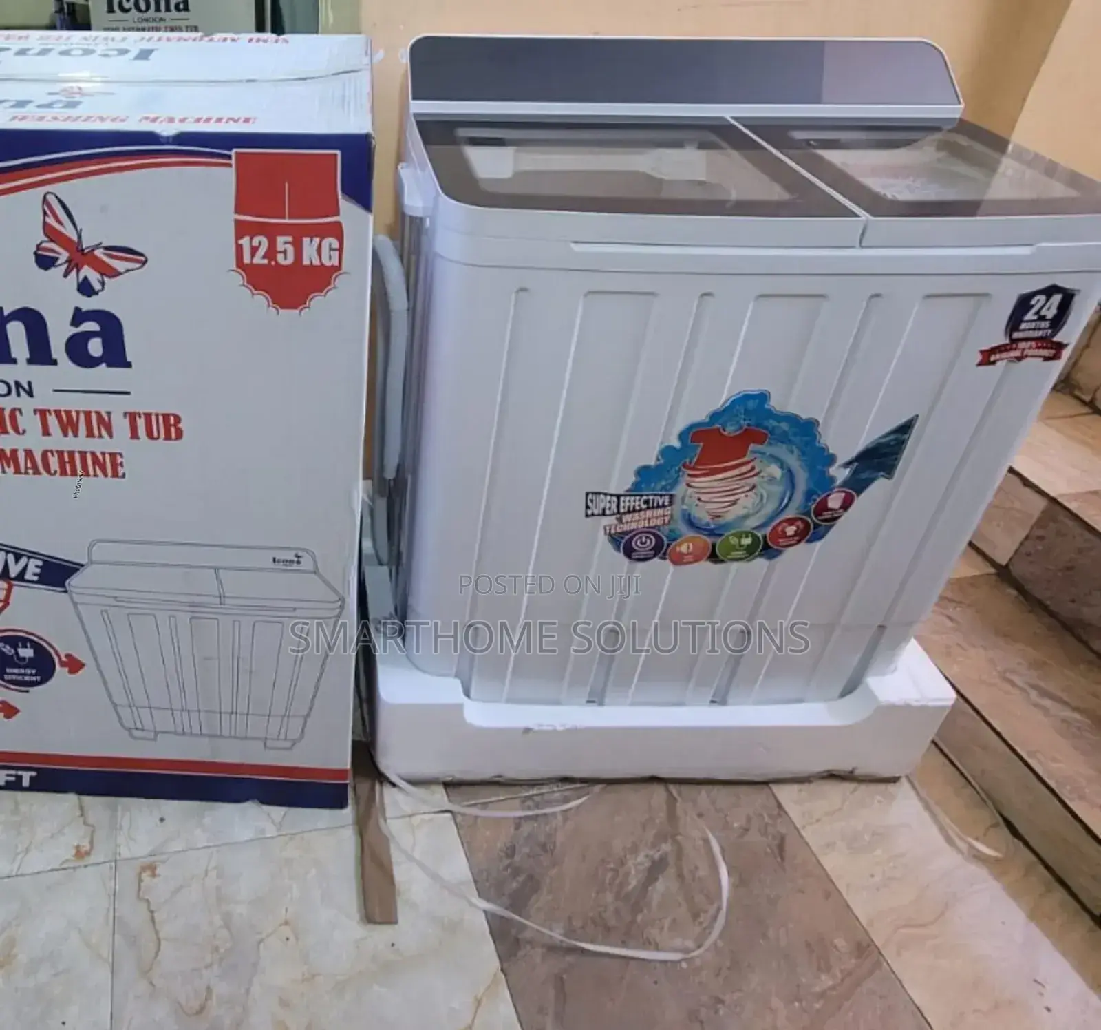 White Icona 12.5kgs Twin Washing Machine I/12.5kg