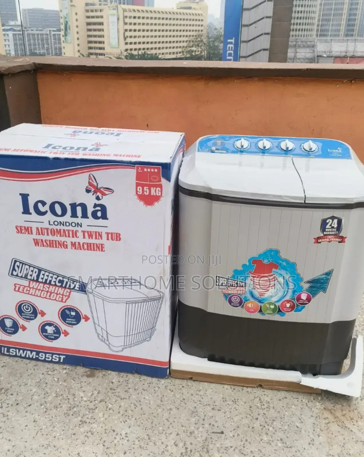White 9.5kgs Icona Washing Machine I/9.5kg