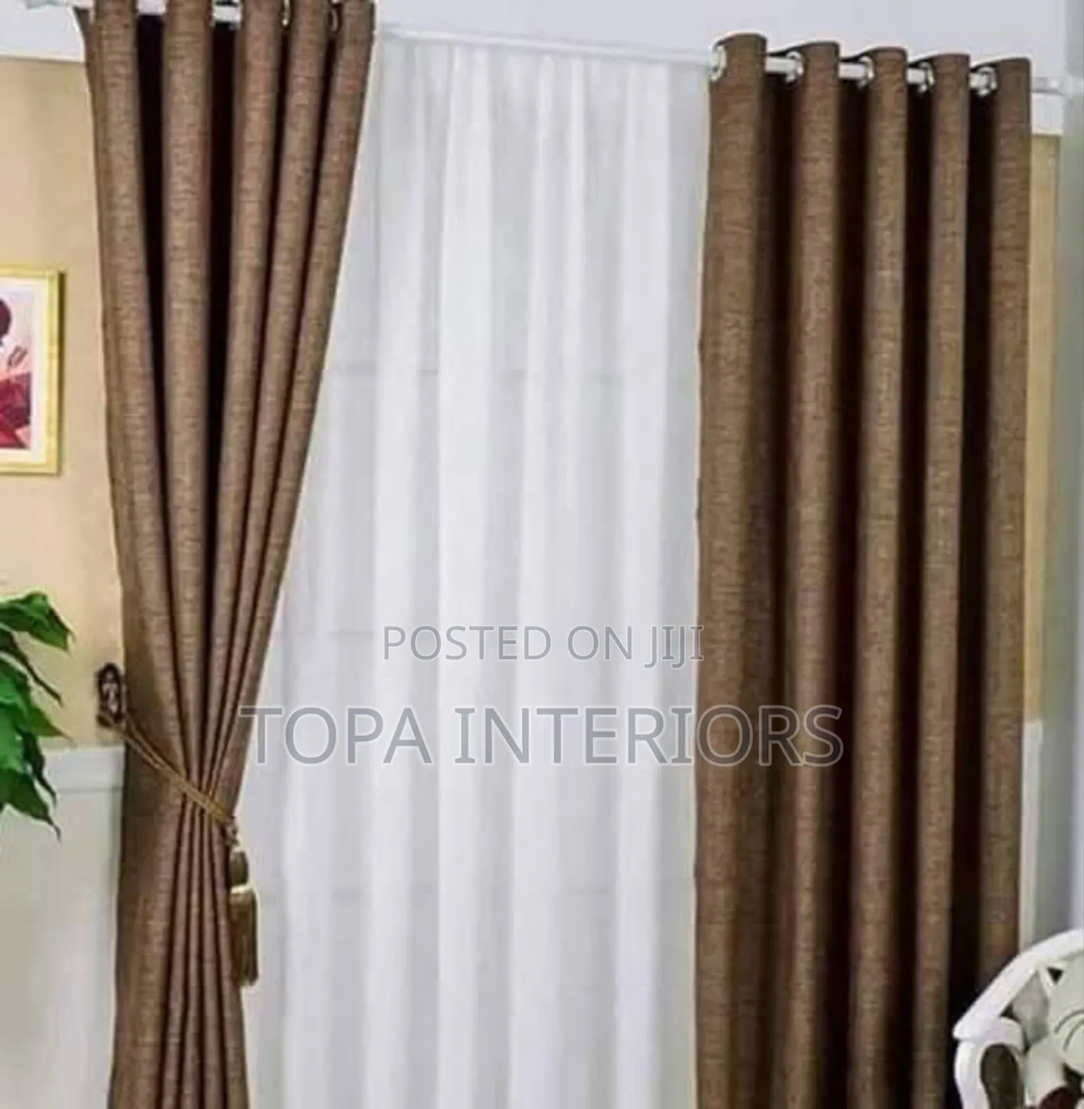 Quality Dark Brown Living Room Window Curtains Available