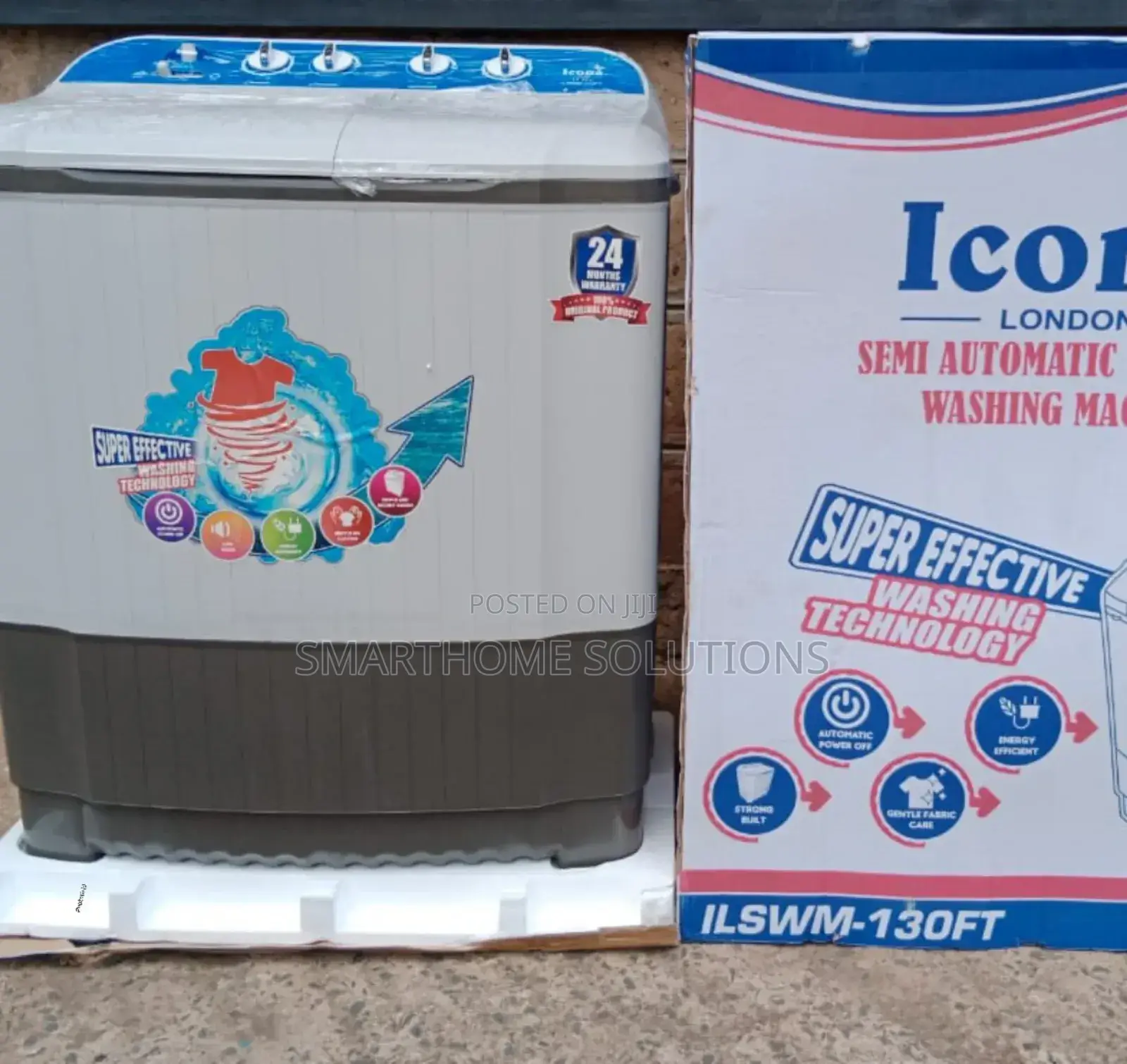 White 13kgs Icona Twin Washing Machine I/13kg
