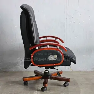 Office Chairs: Reclining Directors Chair With Wooden Armrest