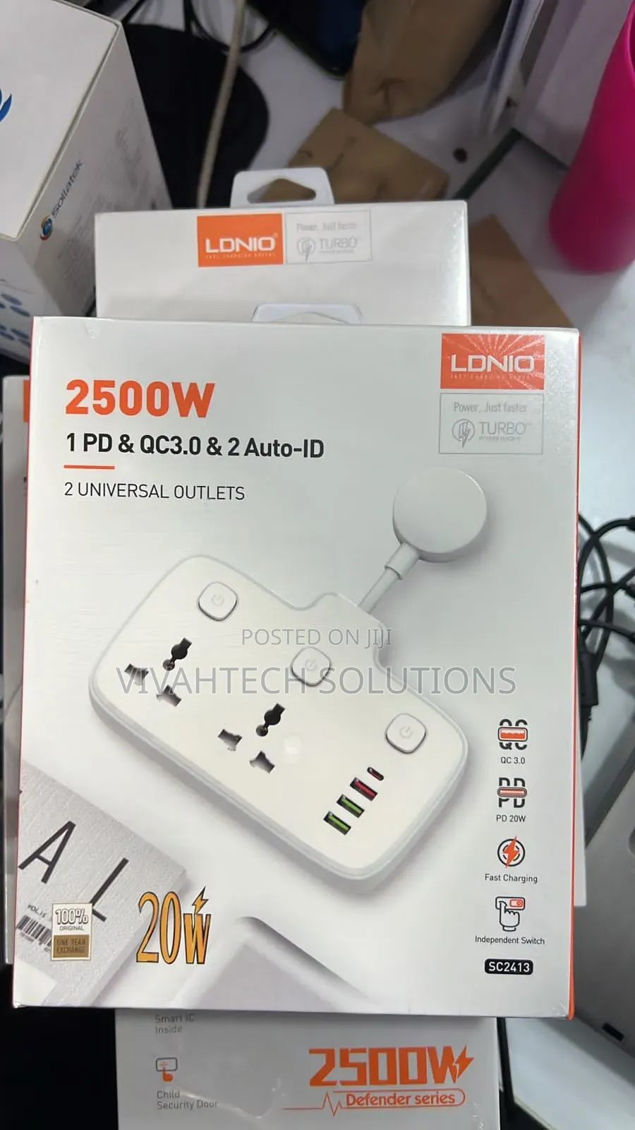 Ldnio 2 Ways + 3 Usb Port 2500w Extention Surge Protector