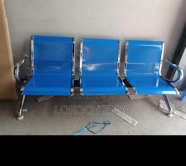 Office Bench : Metallic 3-Seater Reception Office Bench - thumbnail 5