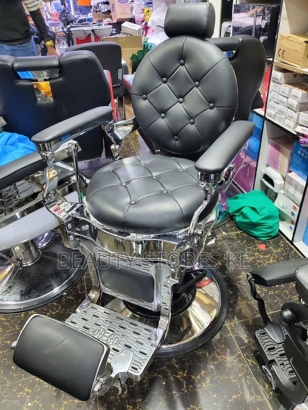 Supreme Black Silver Barber High End Chair