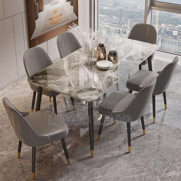 Dining Set: Marble Dining Table With Set of Chairs - thumbnail 4