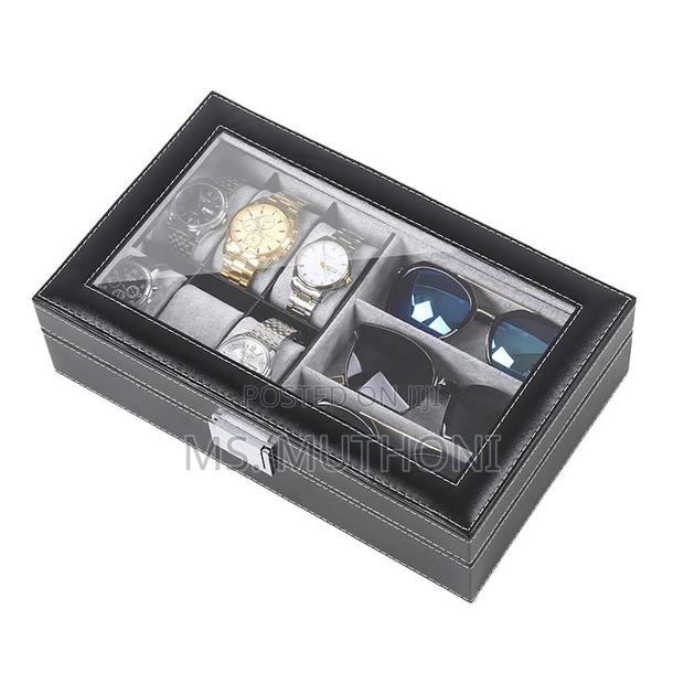 *6+3 Slots Pu Leather Watch Sunglass Organizer Box Display - thumbnail 7