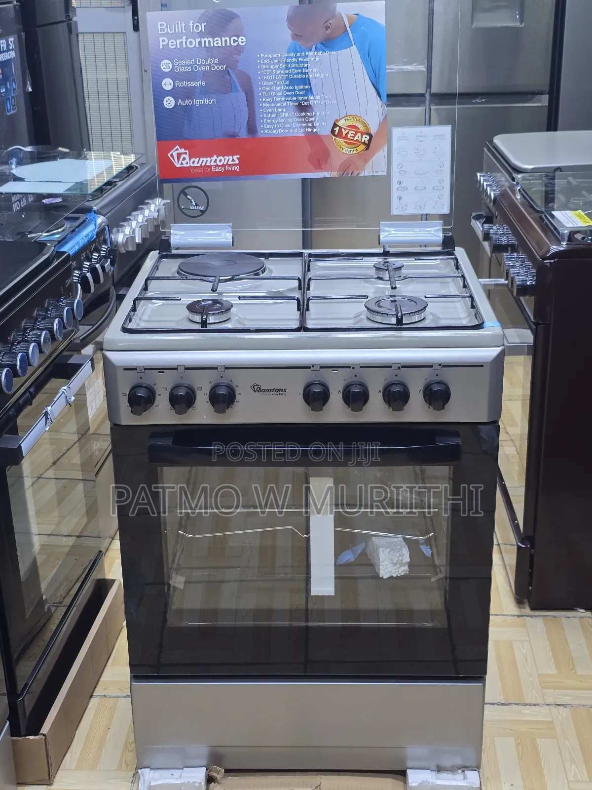 Cooker, Ramtons Standing Cooker 3gas +1e Plate New Model