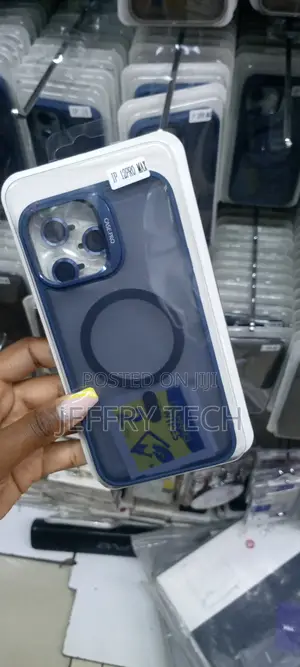 Blue Magsafe iPhone 12 Pro Max Case With Camera Stand/Lens