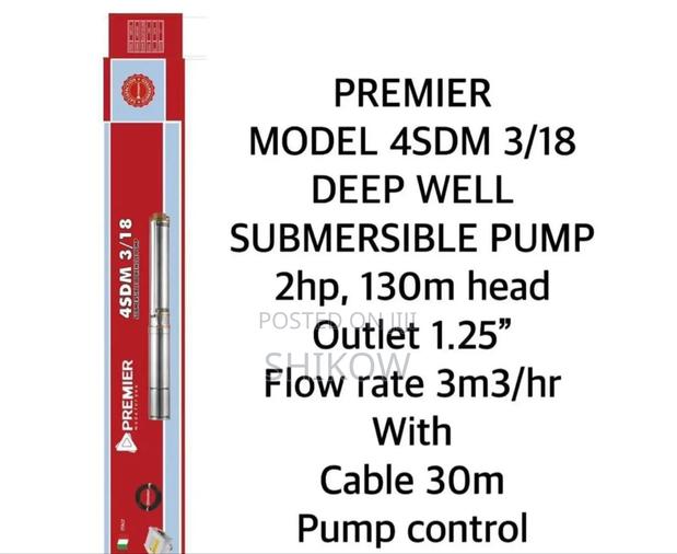 Premier Model 4sdm 3/18 Dc Deep Well Pump