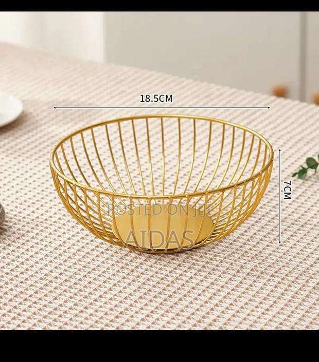 Metalic Golden Fruit Basket*Modern Nordic Bowl - thumbnail 4