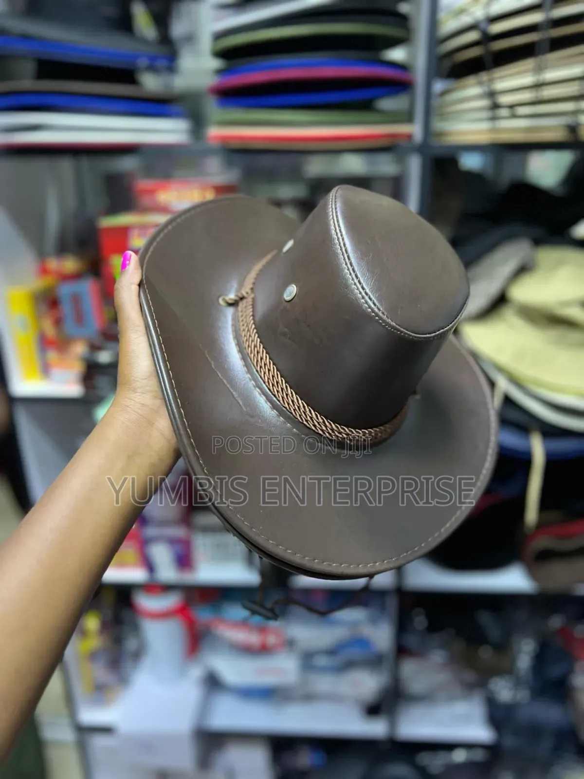 Dark Brown Leather Cowboy Hats Adult at 800
