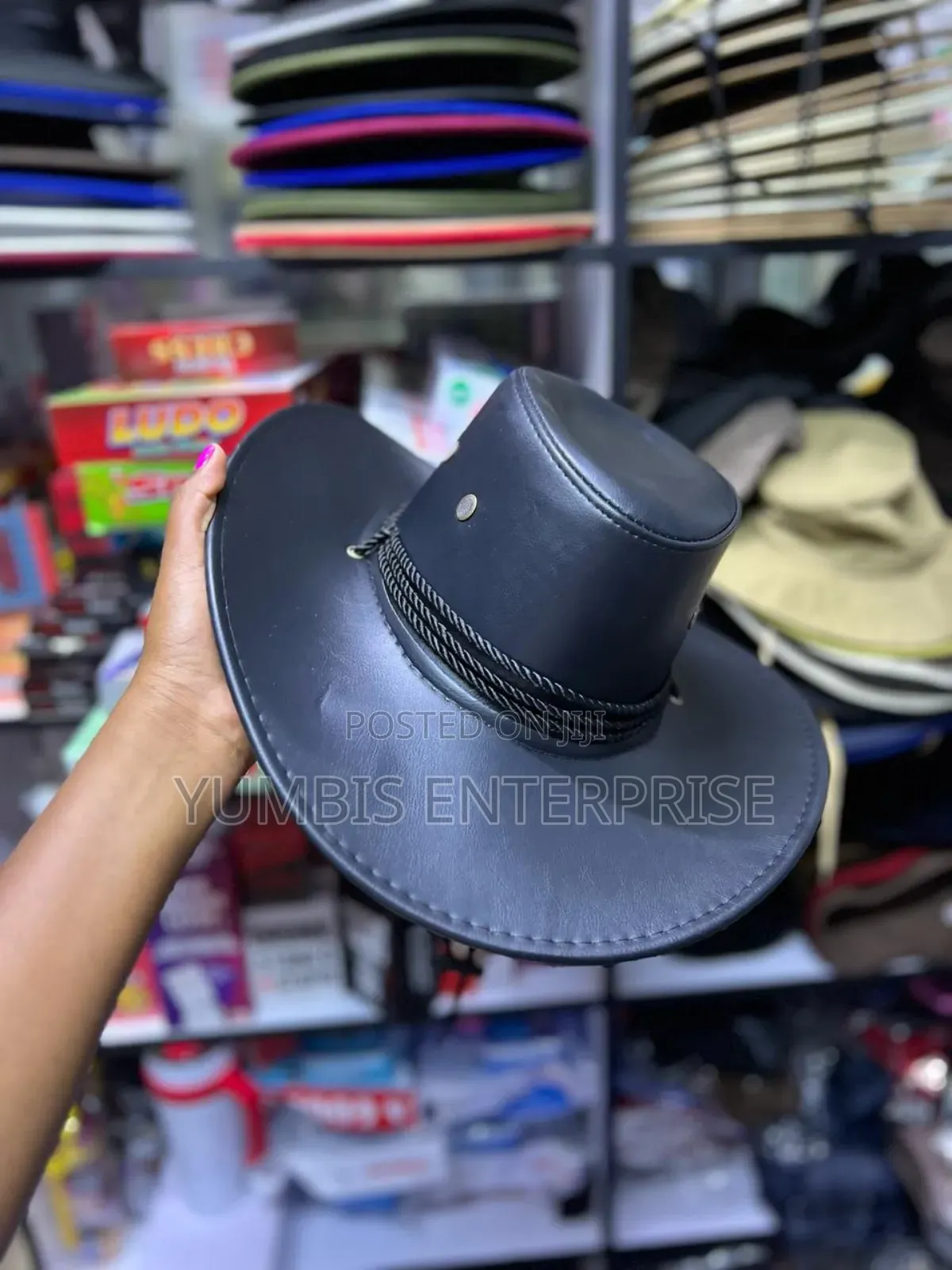 Black Leather Adults Cowboy Hats at 800