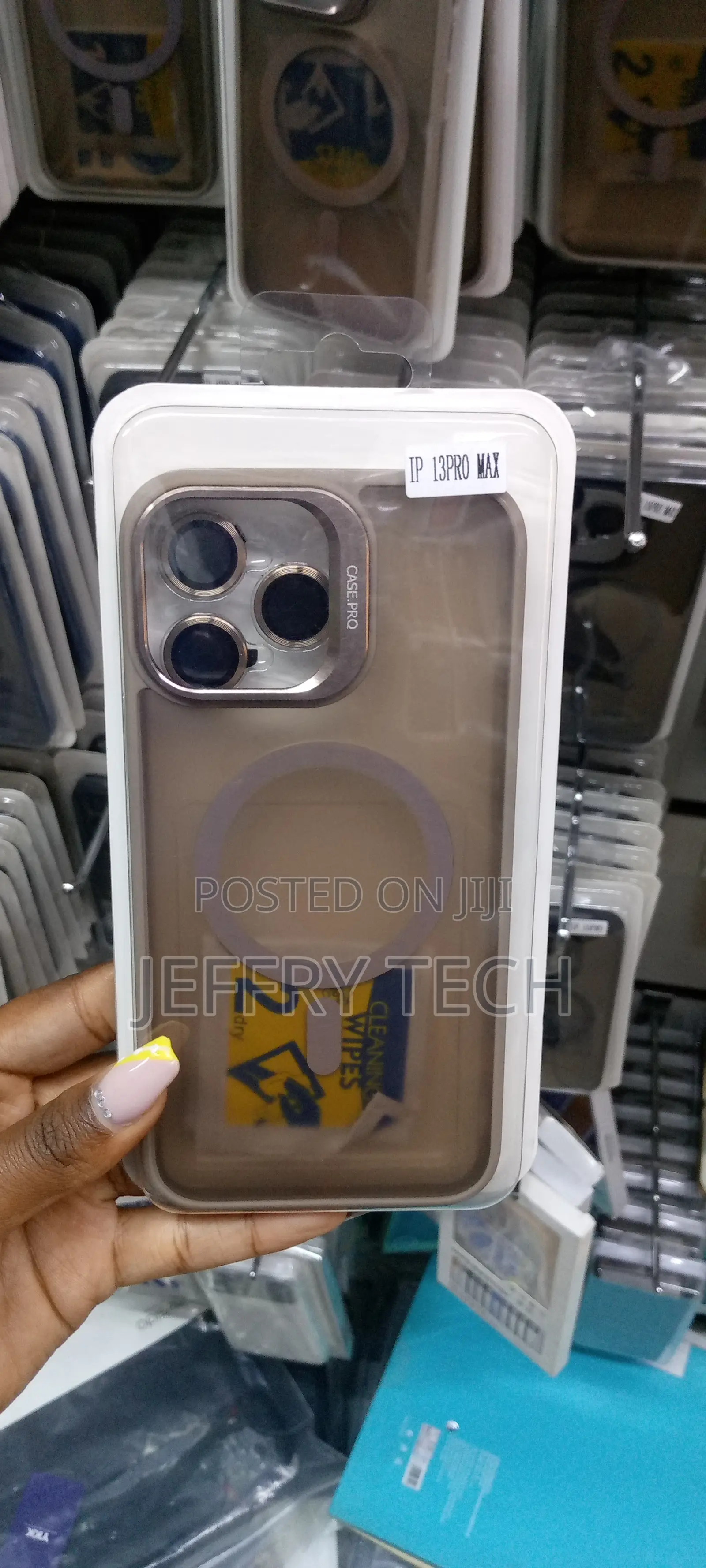 Gray Magsafe iPhone 13 Pro Max Case With Camera Stand/Lens