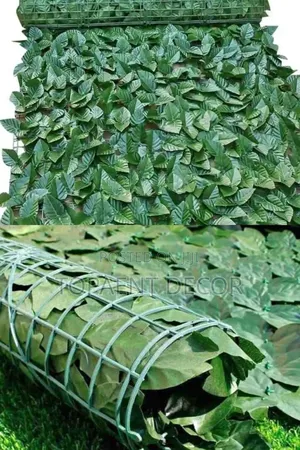 Well Fitted Green Artificial Leaf Fence Balcony Decor Fence
