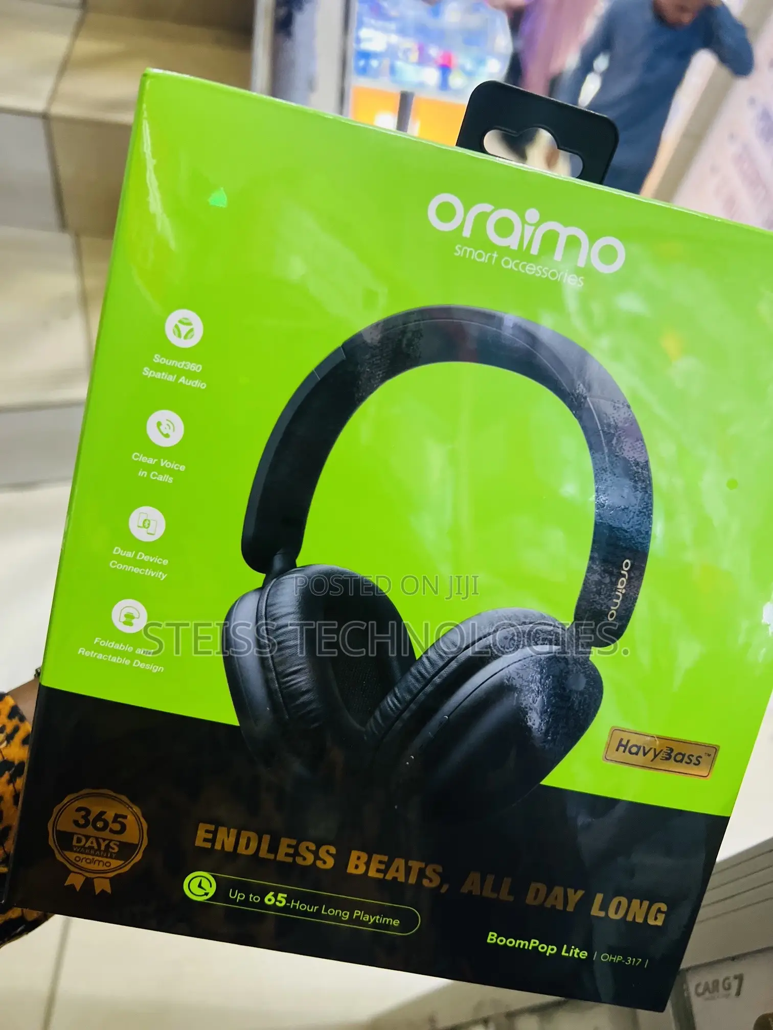 Oraimo Black Wireless Headsets 
