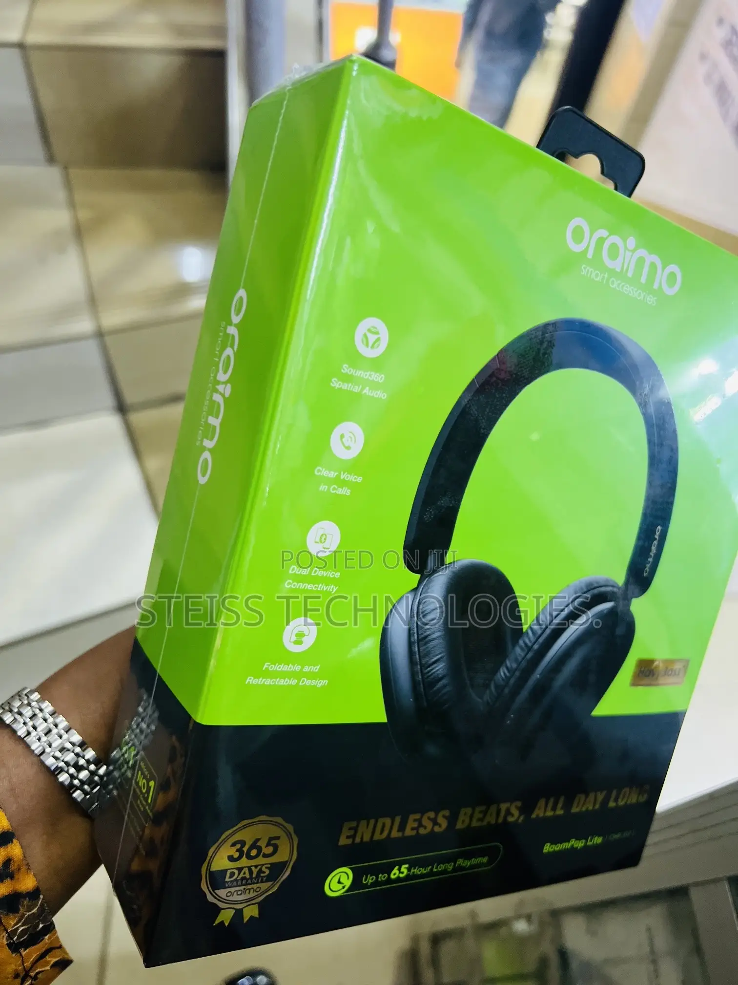 Oraimo Black Wireless Headsets 