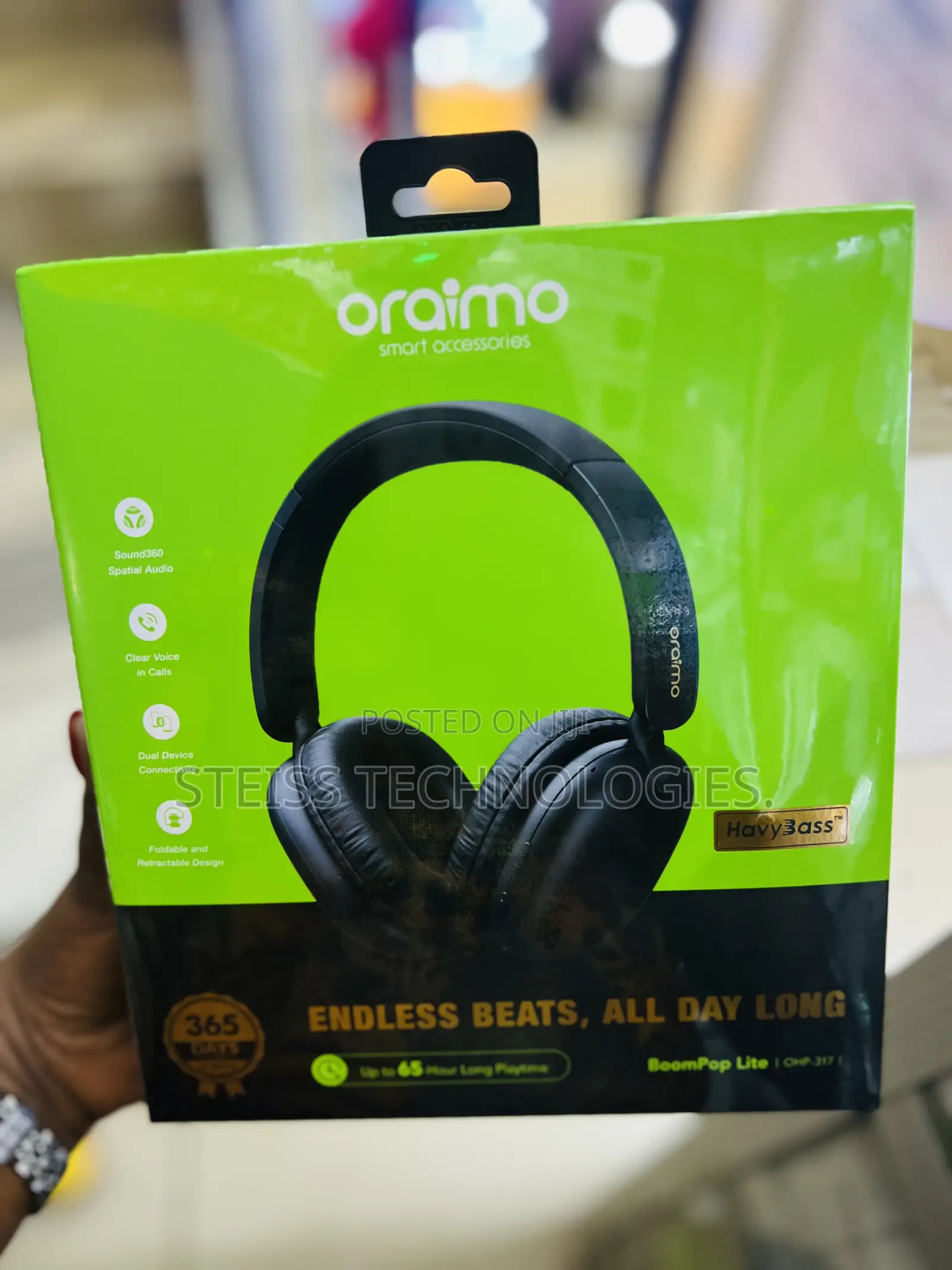 Oraimo Black Wireless Headsets 