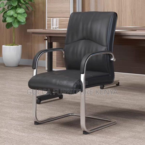 Office Chairs:Boardroom Style Leather Chair With Fixed Arms - main view
