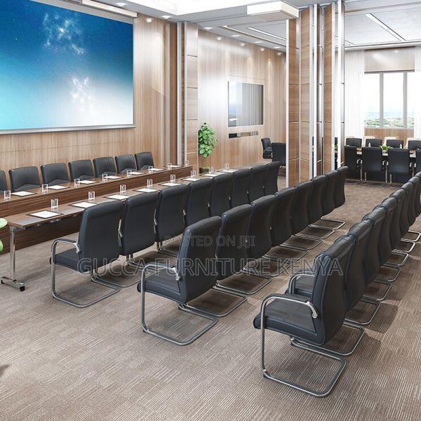 Office Chairs:Boardroom Style Leather Chair With Fixed Arms - thumbnail 2