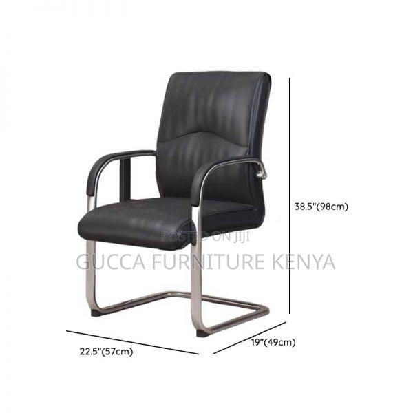 Office Chairs:Boardroom Style Leather Chair With Fixed Arms - thumbnail 4