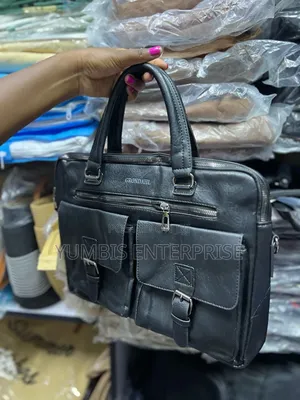 Black P Leather Laptop/Shoulder/Bags for Men