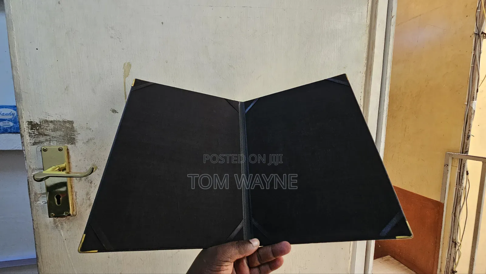 Black Leather Certificate Folder