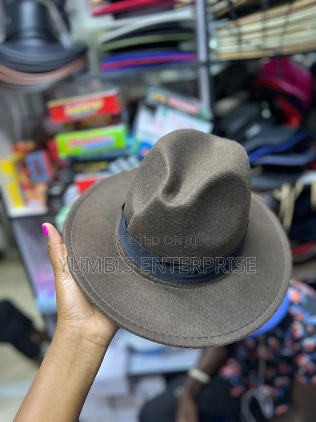 Chocolate Brown Unisex _Fedora Hats Kes 700