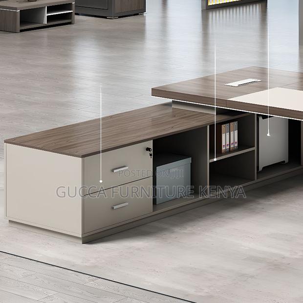 Office Tables:Modern Solid L-Shape 160cm With Extension - thumbnail 6