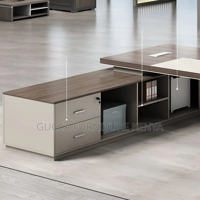 Office Tables:Modern Solid L-Shape 160cm With Extension