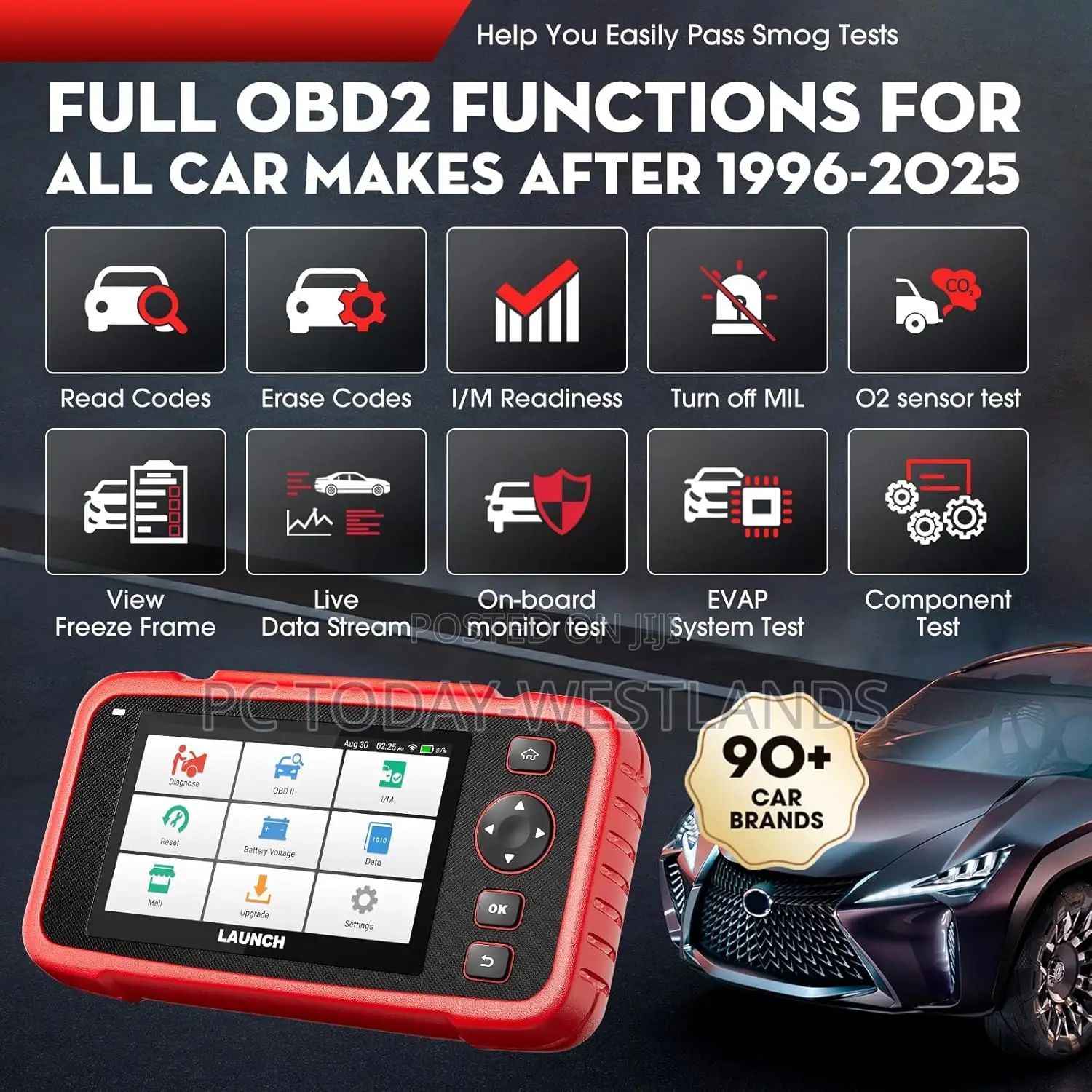 Launch Crp129x V2.0 Elite Obd2 Scanner For Car