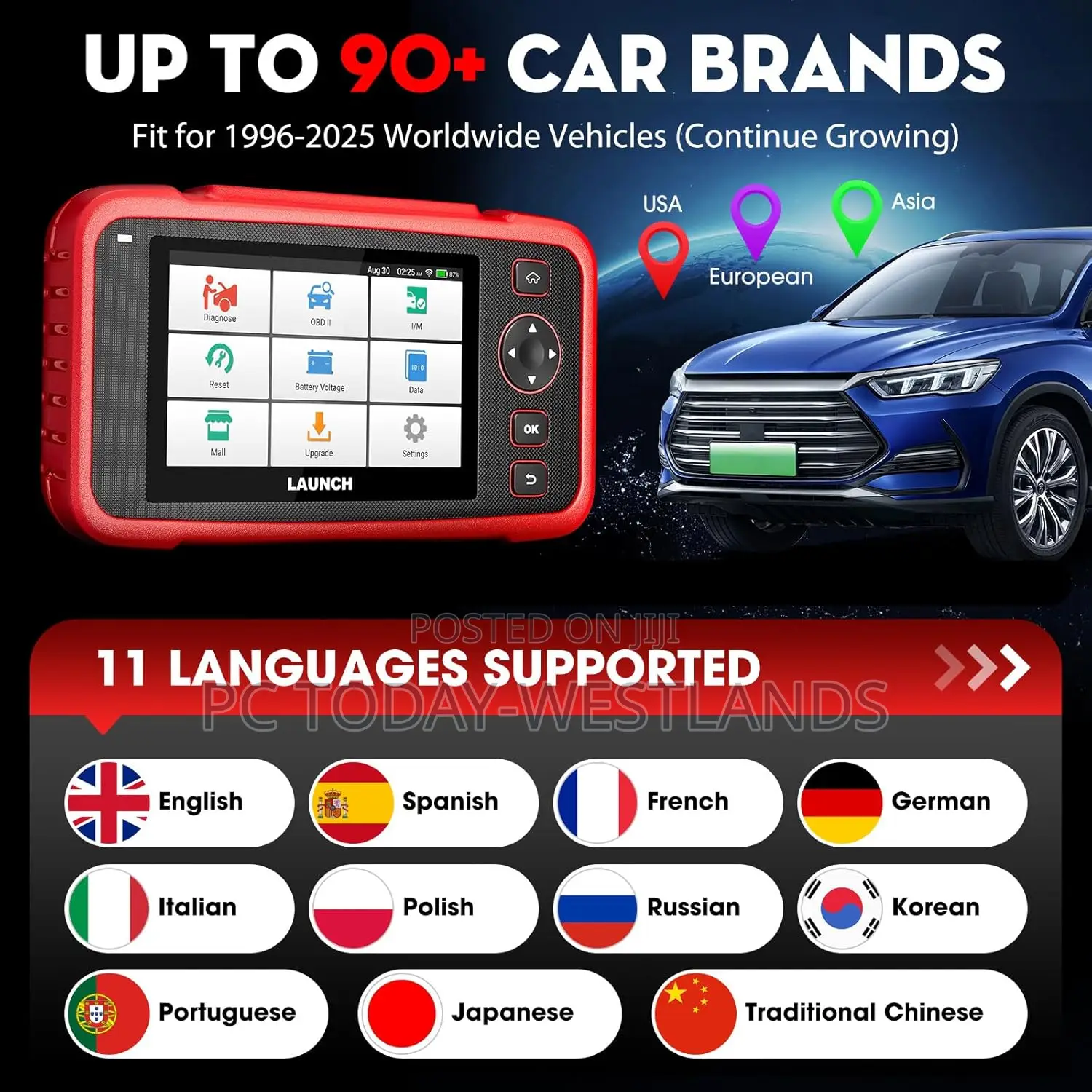 Launch Crp129x V2.0 Elite Obd2 Scanner For Car