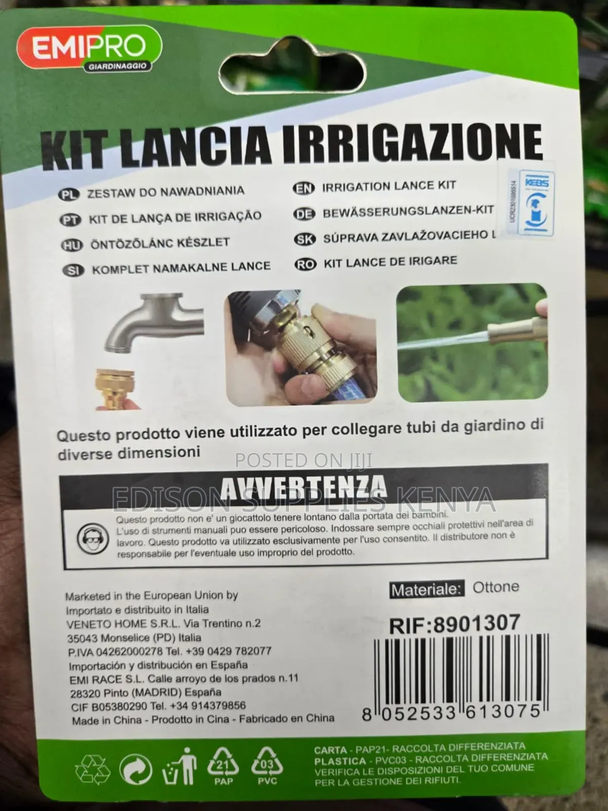 Spray Nozzle Wash Water Gun Garden Brass Hose Connectors Set