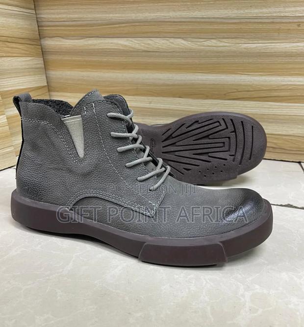 Grey Clarks Leather Boots - main view