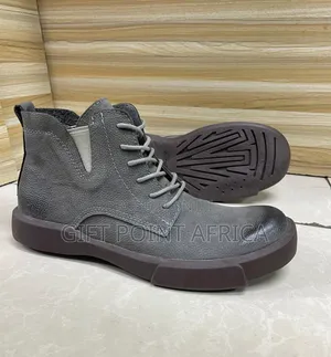 Grey Clarks Leather Boots