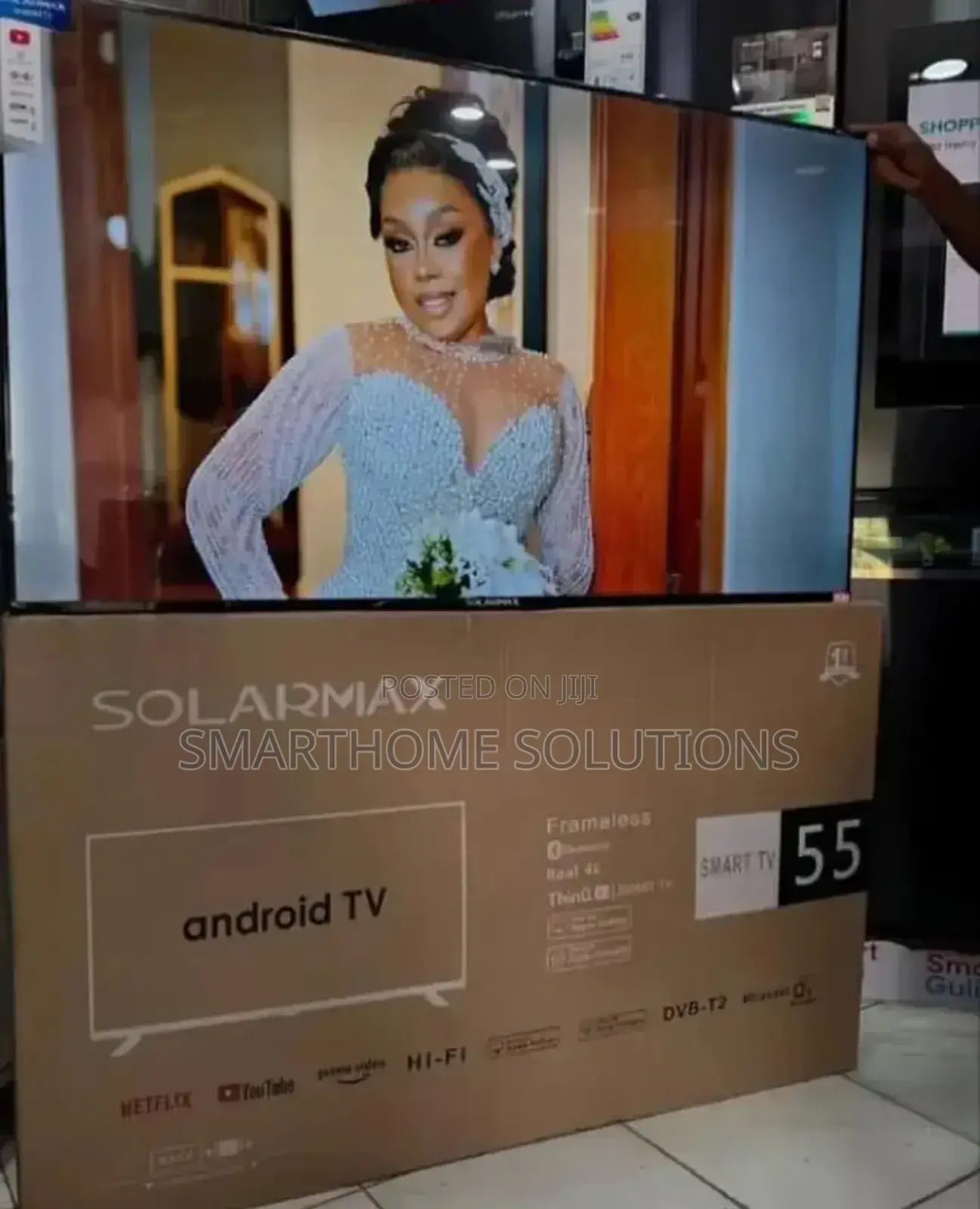 Solarmax 55inch Smart Android, Youtube, Netflix,Free Channel