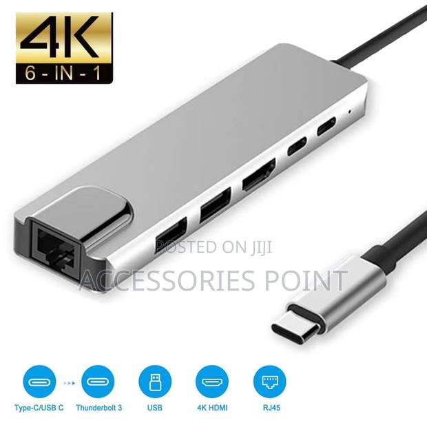 6-in-1 Type C Hdmi Adapter, for Macbook Pro,iPad Pro,Xps - thumbnail 3