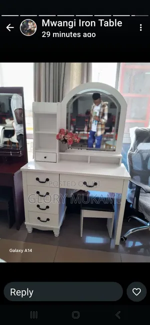 White Make Up Side Table