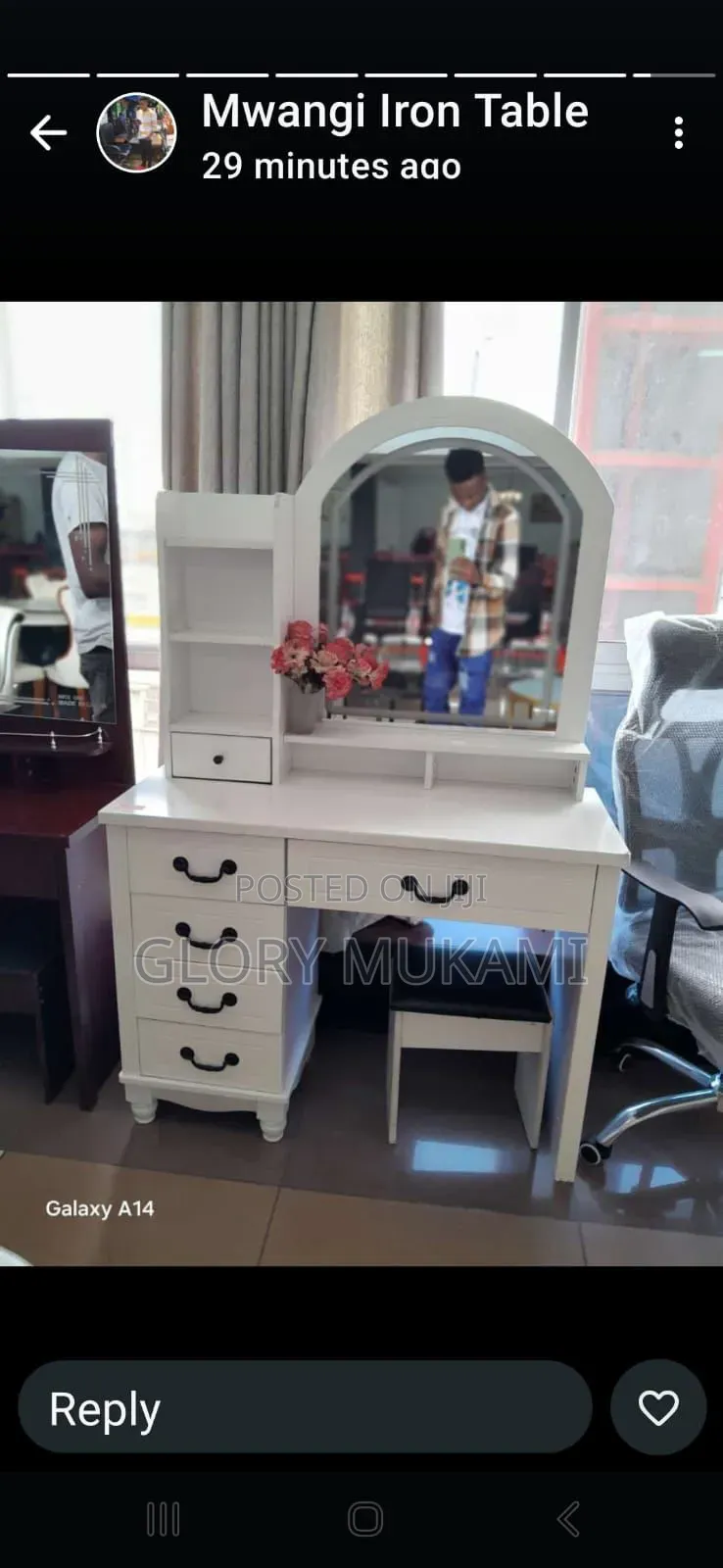 White Make Up Side Table