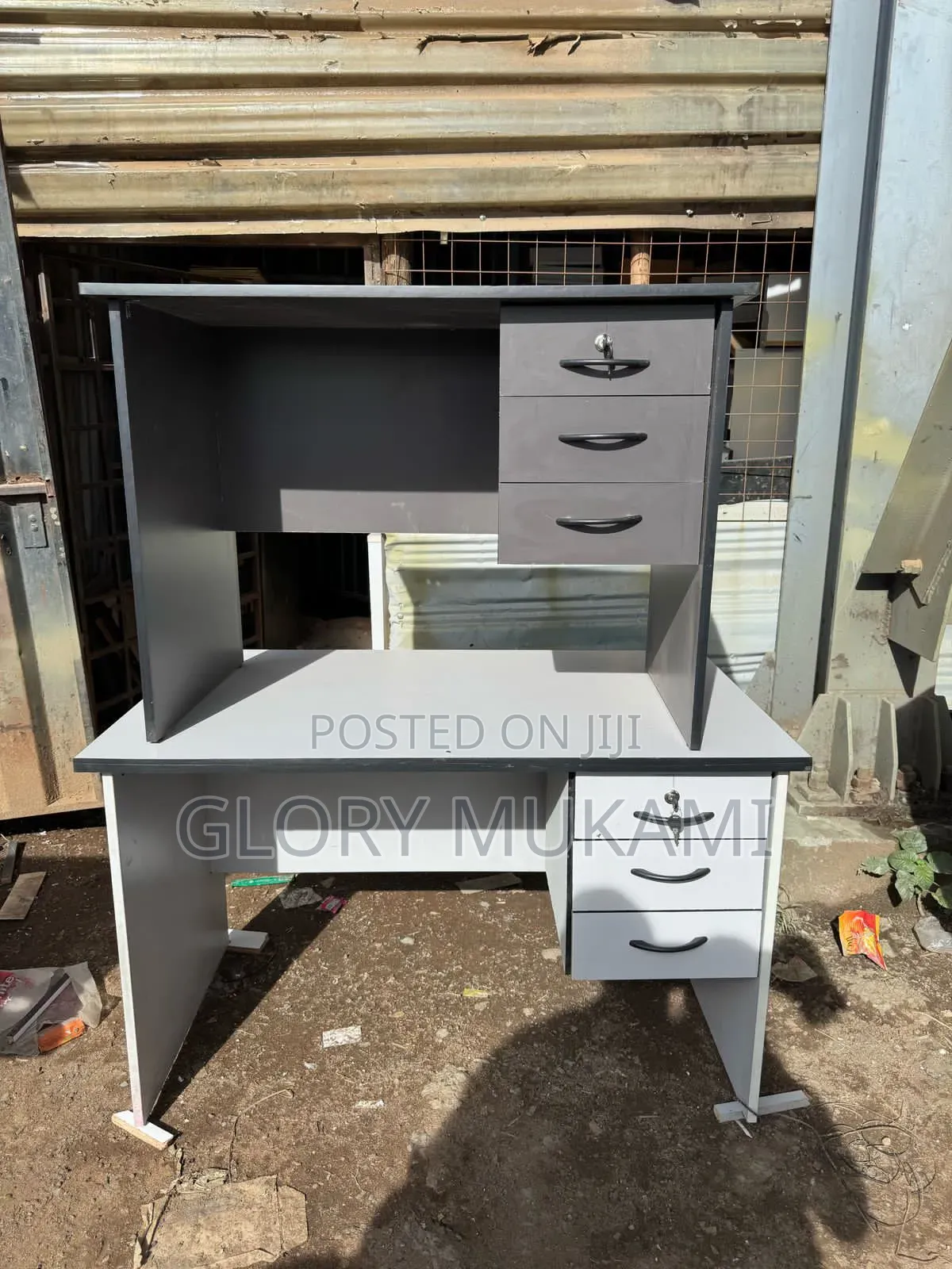Grey And White Office Desk Table 1m