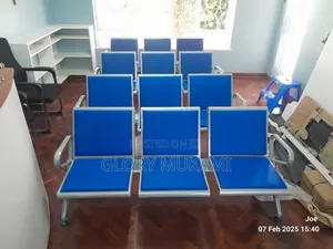 Blue Waiting Chairs 3 Seater