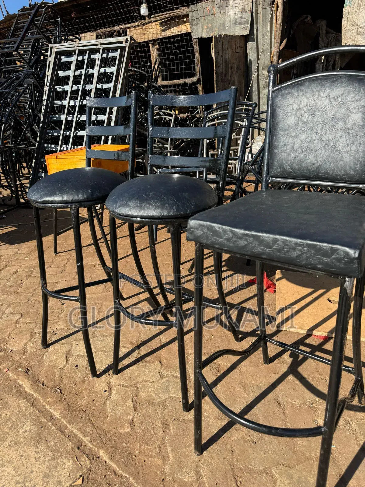 Restaurants And Bar High Chairs Black Painted