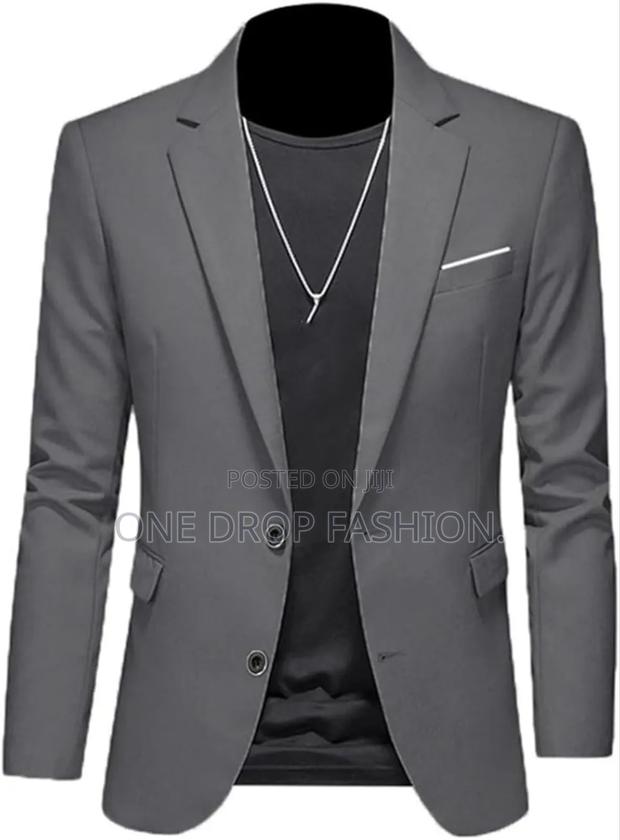Grey/Cream Men Blazer/Coats18321